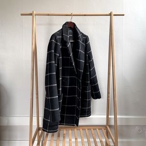 Hollis Double-Breasted Coat in Windowpane